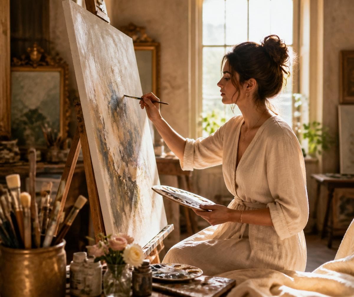 Turn Your Canvas Into Currency - Artist in studio painting original artwork