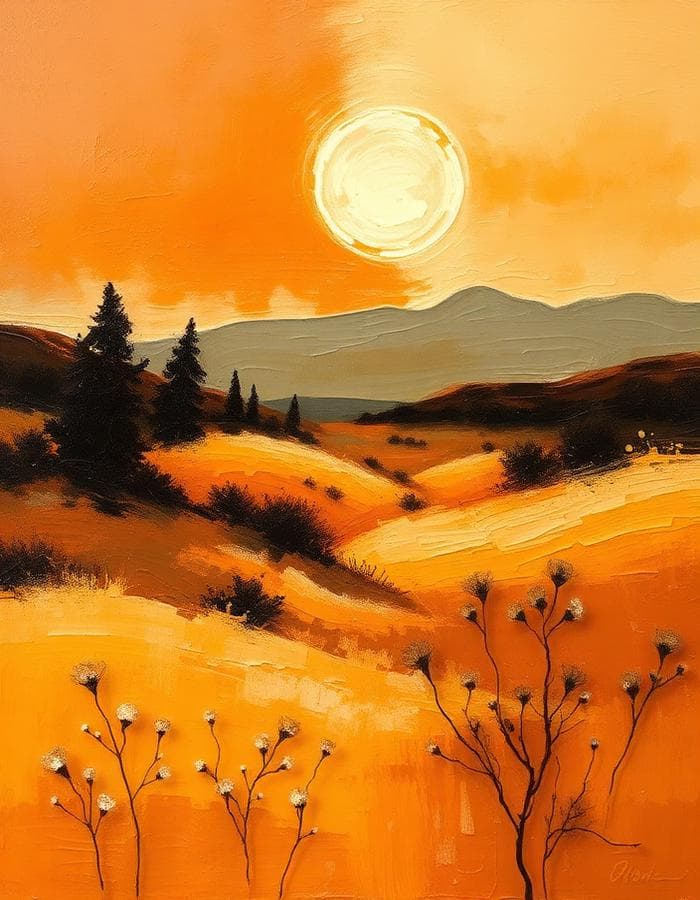 Golden Hills - Original landscape painting by Rohan Kapoor