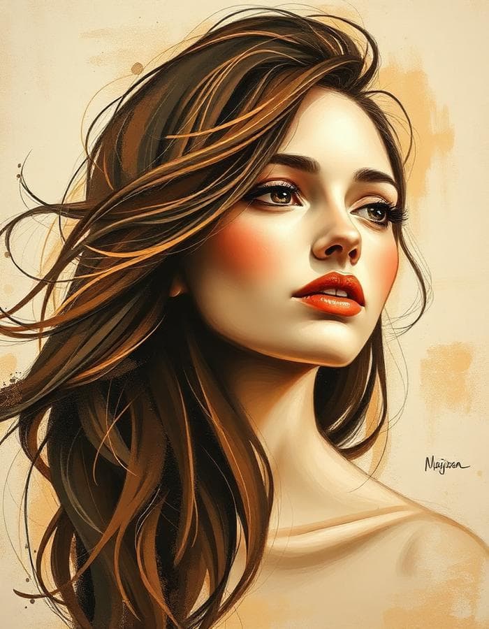 Silken Gaze - Original portrait painting by Meera Iyer